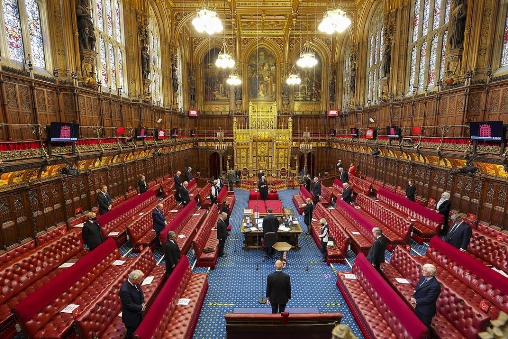 Chambre des Lords dans le Palais de Westminster à Londres