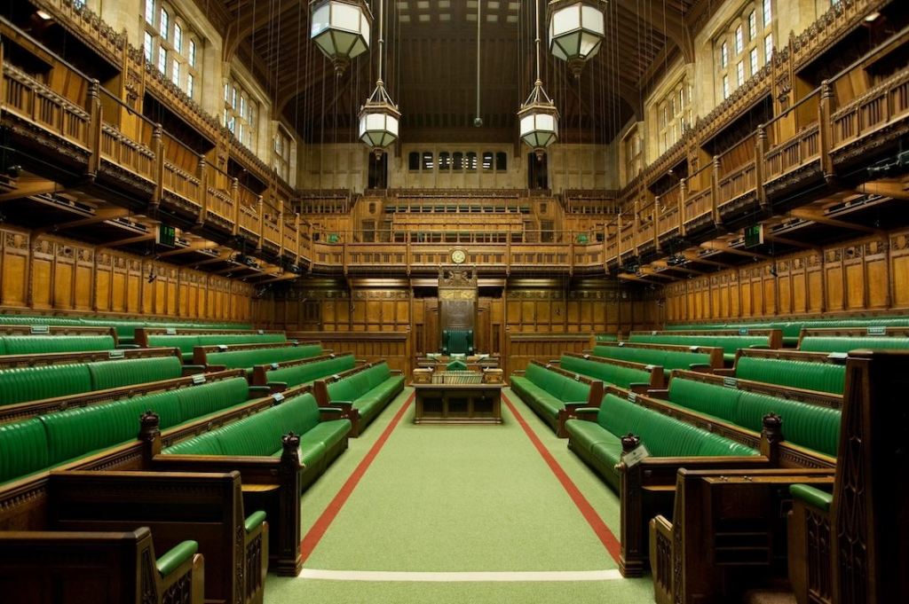 Chambre des Communes dans le Palais de Westminster à Londres