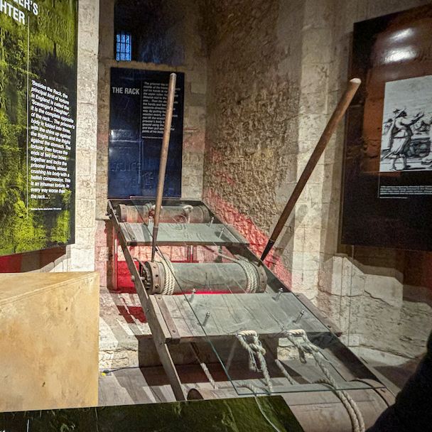 Machine de torture à l'intérieur de la Bloody Tower à la Tour de Londres