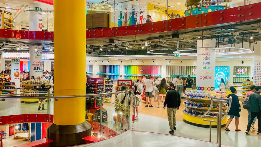 Intérieur du M&M's Store à Londres
