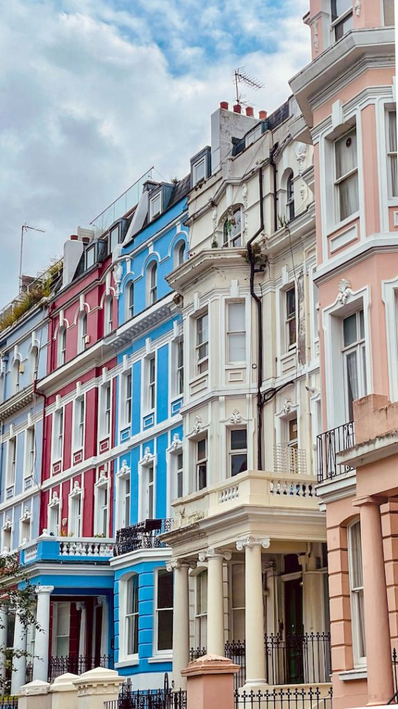 Maisons colorées à Notting Hill à Londres