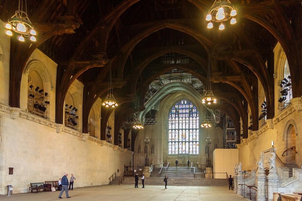 Westminster Hall dans le Palais de Westminster à Londres